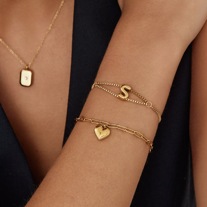 Bubble Initial Bracelet