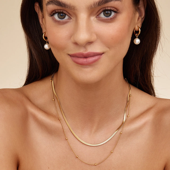 Snake &amp; Satelite Chain Layered Necklace
