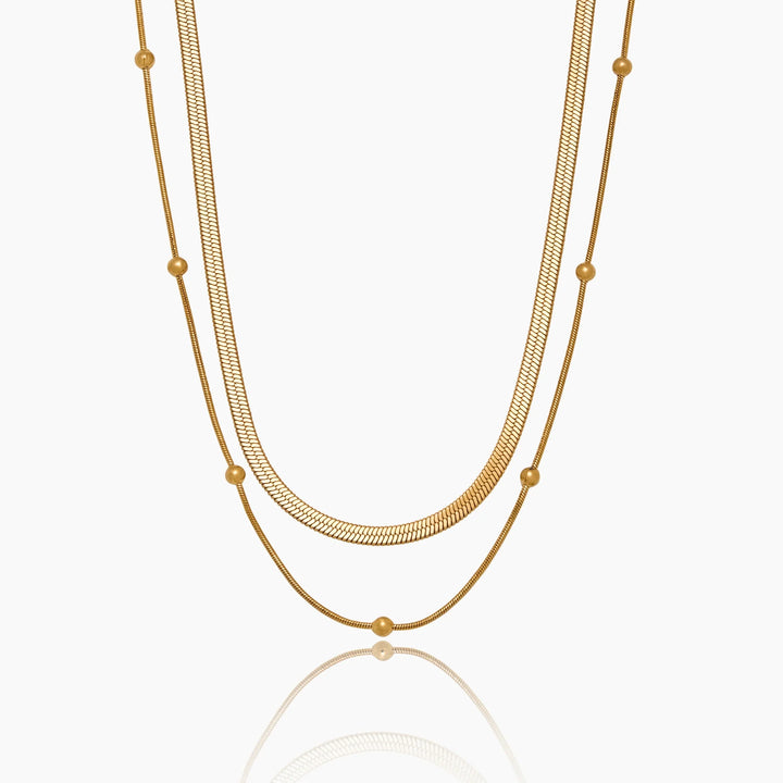Snake &amp; Satelite Chain Layered Necklace