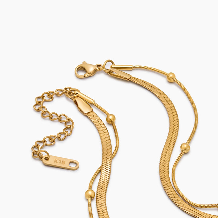 Snake &amp; Satelite Chain Layered Necklace
