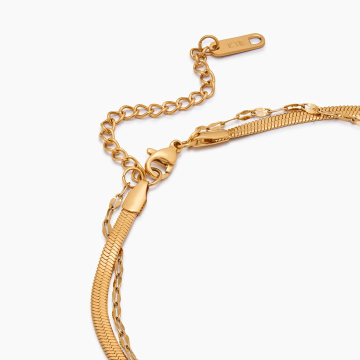 Snake &amp; Sequin Chain Layered Necklace