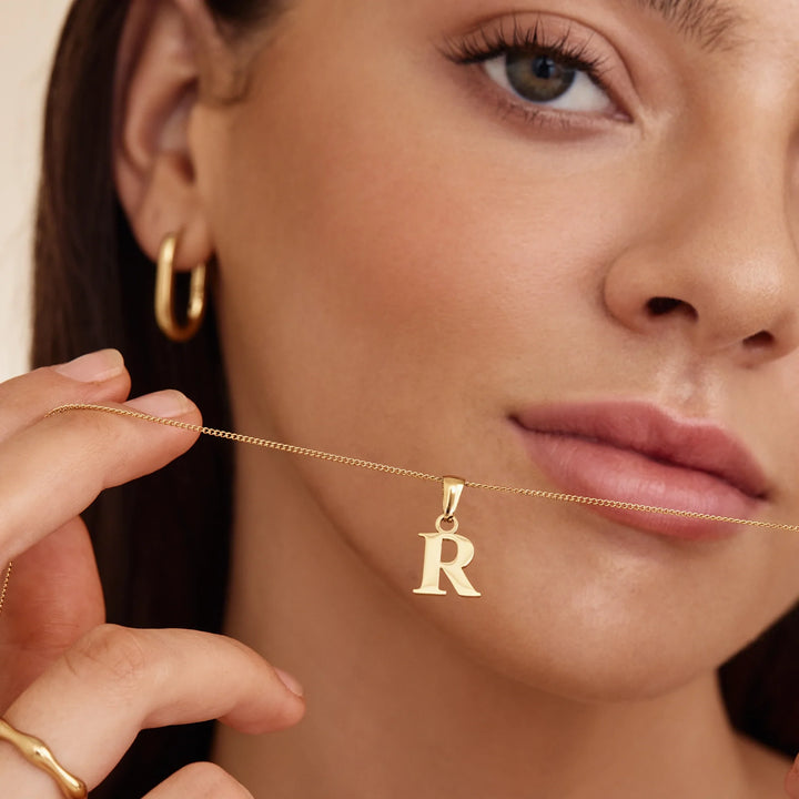 Gold Initial Charm Necklace