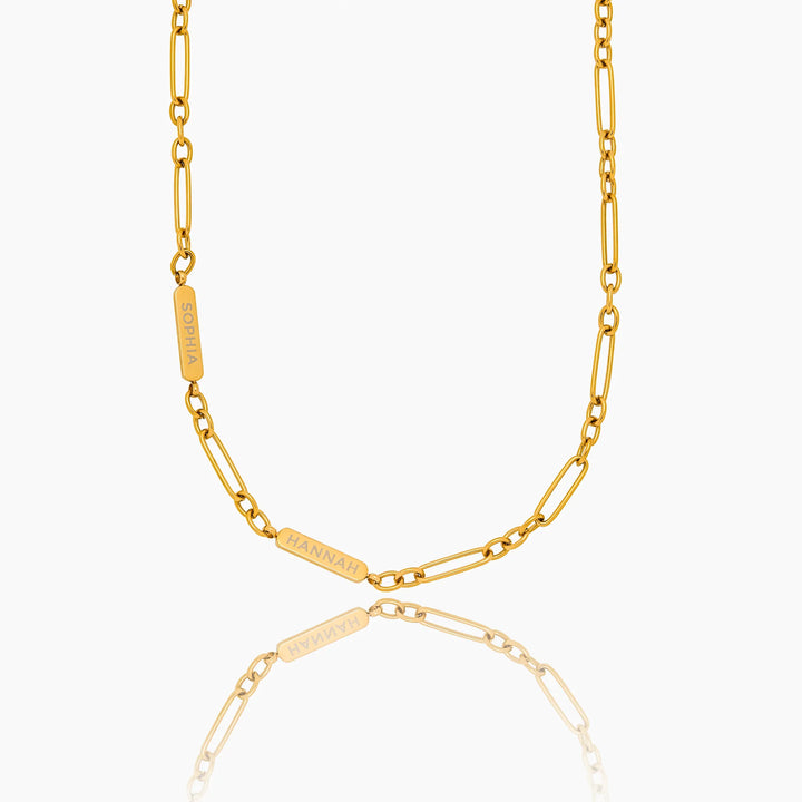 Engraved Name-Date Paperclip Necklace