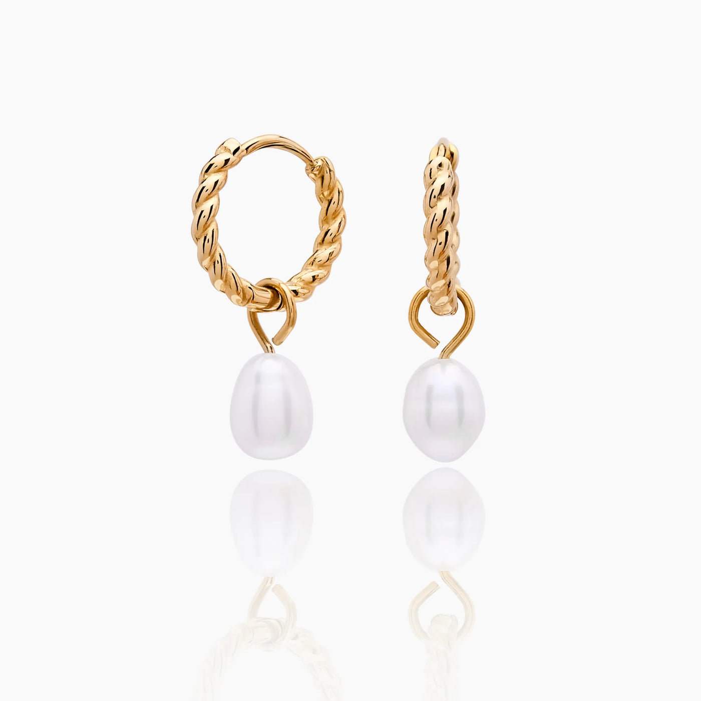 Mini Twisted Pearl Hoops – Lucce Jewelry