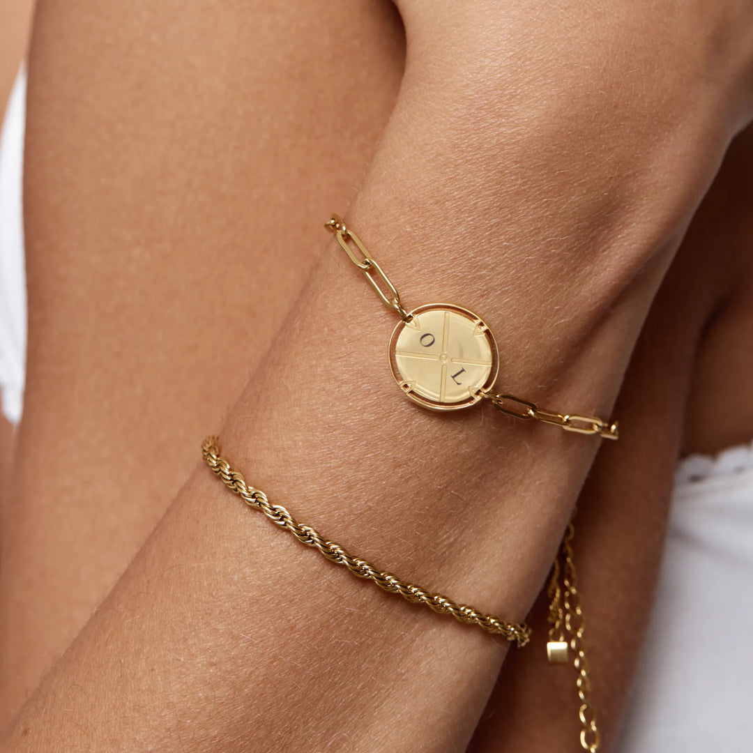 Engraved Compass Bracelet