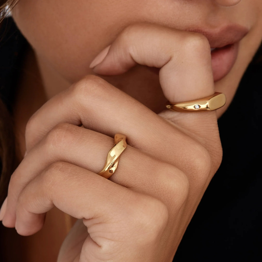 Twin Star Signet Ring
