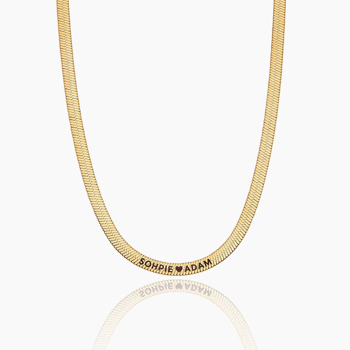 Engraved Herringbone Necklace